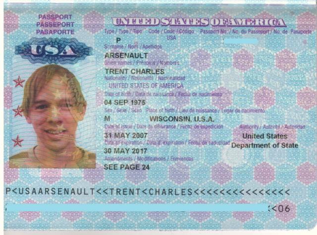 Trent's 2008 passport