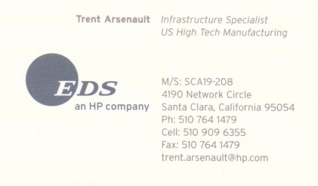 Trent's business card