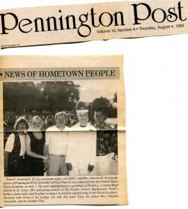 Newspaper Article, Pennington, New Jersey