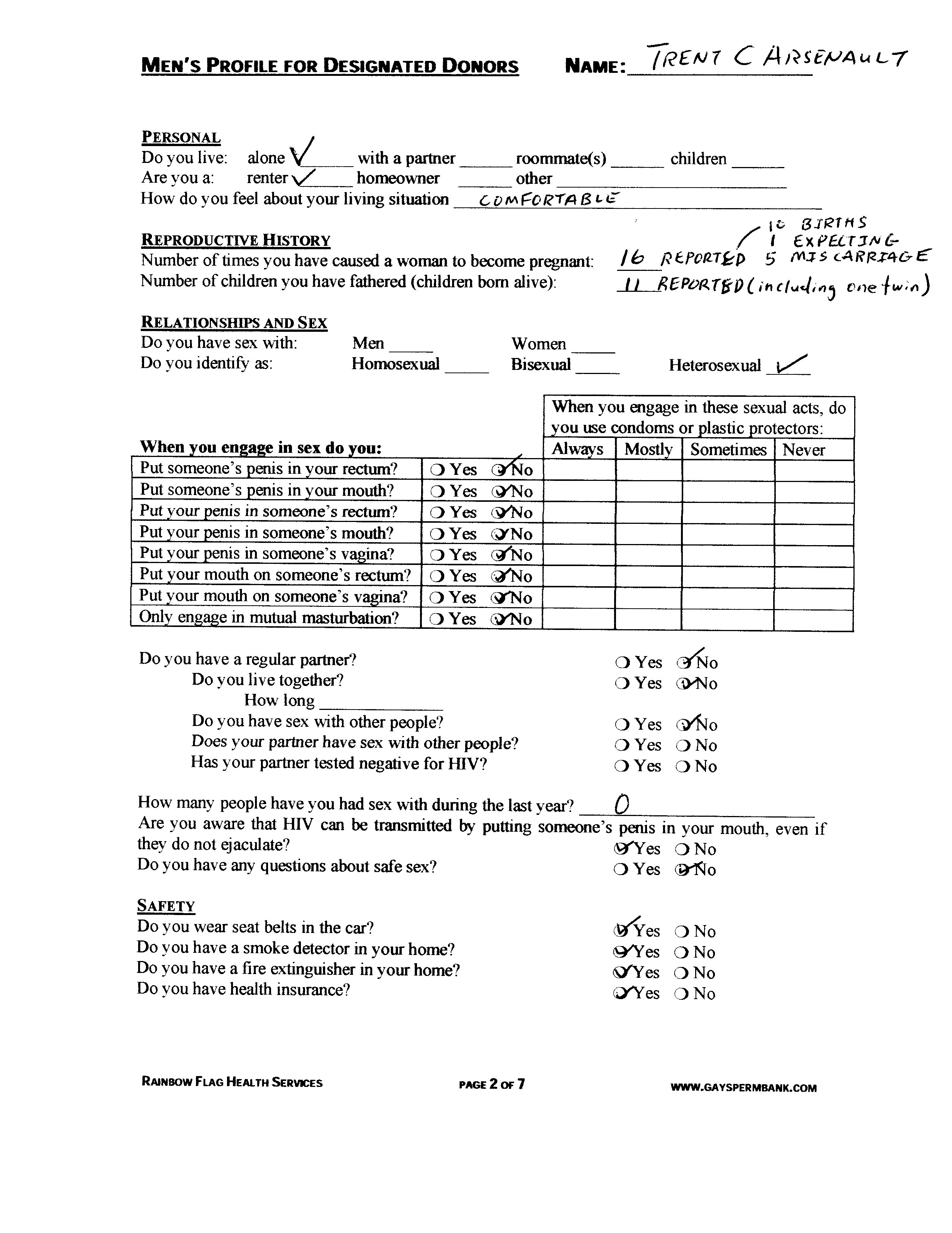 Donor Profile Pg 2 of 7