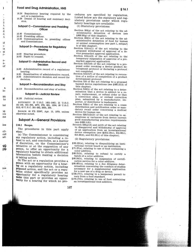 FDA Hearing Procedures Attachment - Page 1 of 6