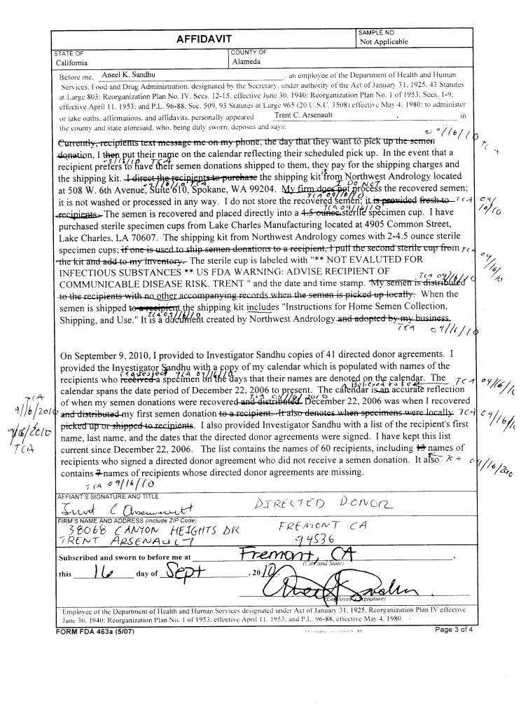 Form FDA 463a Signed Affadavit - 16-Sep-2010 - Page 3 of 4