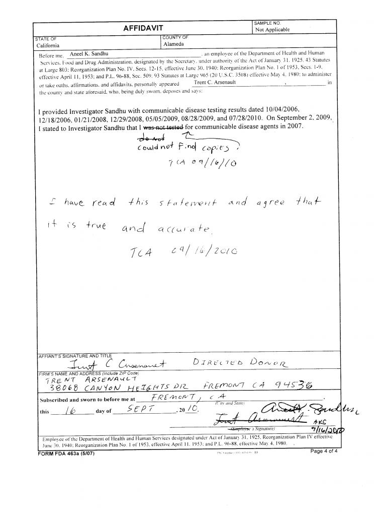 Form FDA 463a Signed Affadavit - 16-Sep-2010 - Page 4 of 4