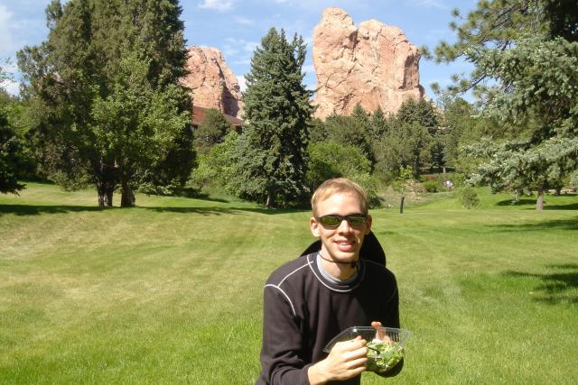 With a salad in Colorado Springs, CO